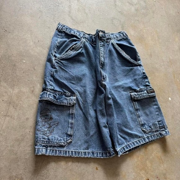 Wrangler Other - Baggy Wrangler Cargo Denim Jorts Jean Shorts Long Jorts Vintage Y2K Surf - 36
